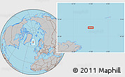 Gray Location Map of the area around 69° 2' 31" N, 11° 49' 29" W