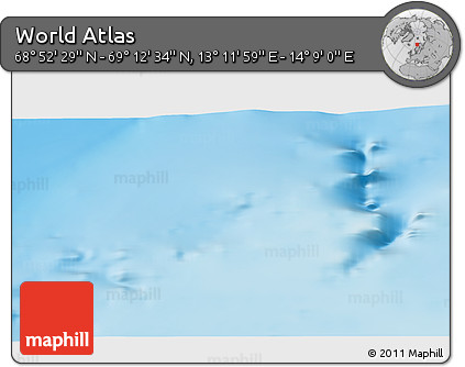 Physical 3D Map of the Area around 69° 2' 31" N, 13° 40' 30" E