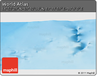 Physical 3D Map of the Area around 69° 2' 31" N, 13° 40' 30" E