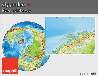 Physical Location Map of Øygarden