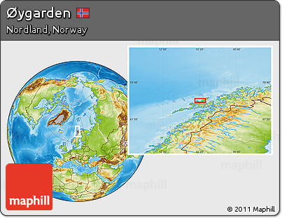 Physical Location Map of Øygarden