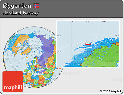 Political Location Map of Øygarden