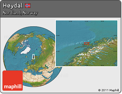 Satellite Location Map of Høydal