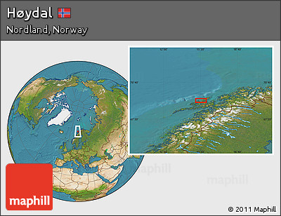 Satellite Location Map of Høydal