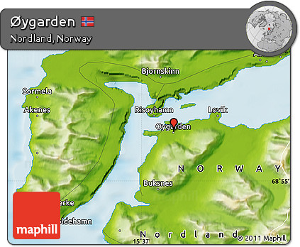 Physical Map of Øygarden
