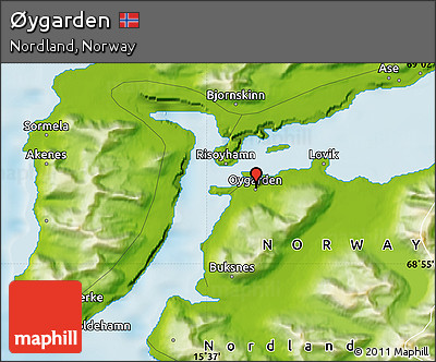 Physical Map of Øygarden