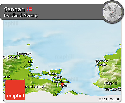 Physical Panoramic Map of Sannan
