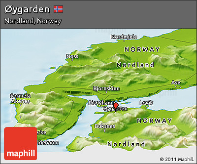 Physical Panoramic Map of Øygarden