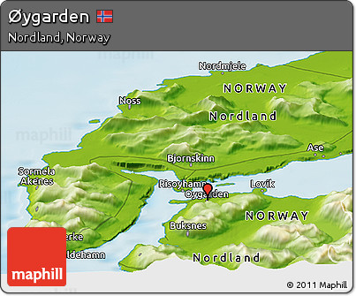 Physical Panoramic Map of Øygarden