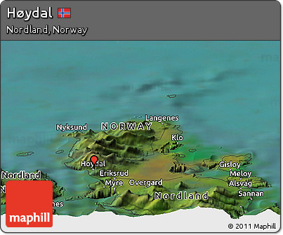 Satellite Panoramic Map of Høydal
