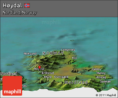 Satellite Panoramic Map of Høydal