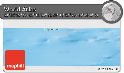 Physical Panoramic Map of the Area around 69° 2' 31" N, 15° 13' 29" W