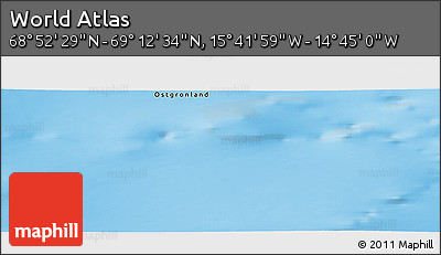 Physical Panoramic Map of the Area around 69° 2' 31" N, 15° 13' 29" W