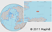 Gray Location Map of the area around 69° 2' 31" N, 17° 46' 29" W