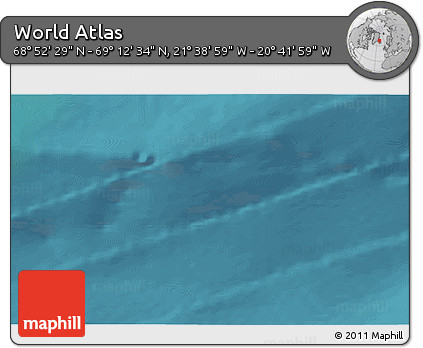 Satellite 3D Map of the Area around 69° 2' 31" N, 21° 10' 29" W