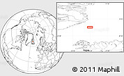 Blank Location Map of the area around 69° 2' 31" N, 21° 10' 29" W