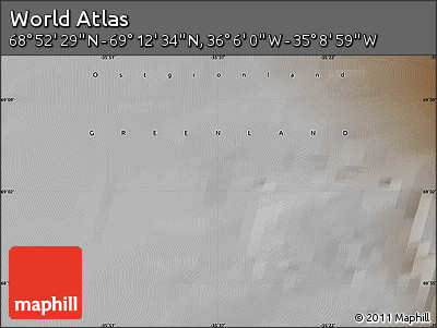Physical Map of the Area around 69° 2' 31" N, 35° 37' 30" W