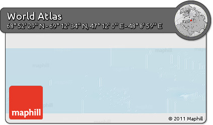 Physical Panoramic Map of the Area around 69° 2' 31" N, 47° 40' 29" E