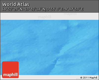 Physical 3D Map of the Area around 69° 2' 31" N, 4° 19' 30" E