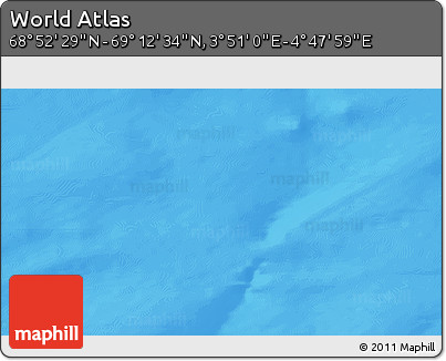 Physical 3D Map of the Area around 69° 2' 31" N, 4° 19' 30" E