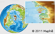 Physical Location Map of Kronprinsen Ejland