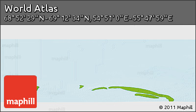 Physical Panoramic Map of the Area around 69° 2' 31" N, 55° 19' 30" E