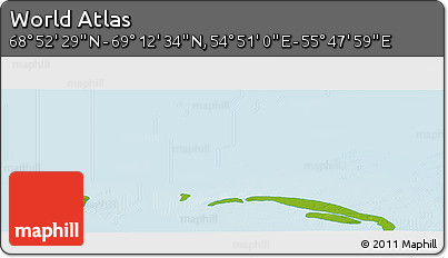 Physical Panoramic Map of the Area around 69° 2' 31" N, 55° 19' 30" E