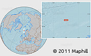 Gray Location Map of the area around 69° 2' 31" N, 5° 10' 30" E, hill shading