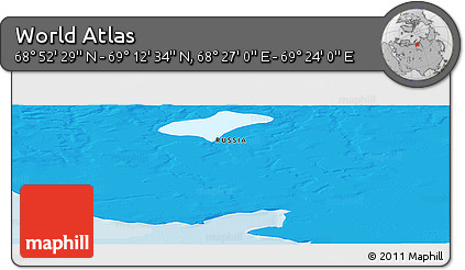 Political Panoramic Map of the Area around 69° 2' 31" N, 68° 55' 30" E