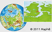 Physical Location Map of the area around 69° 2' 31" N, 72° 19' 29" E