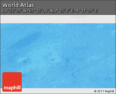 Physical 3D Map of the Area around 69° 2' 31" N, 7° 43' 29" E
