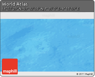 Physical 3D Map of the Area around 69° 2' 31" N, 7° 43' 29" E