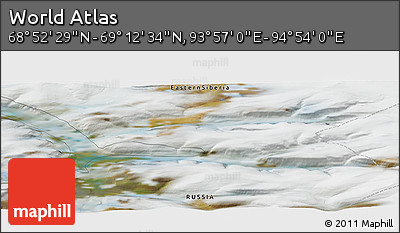 Satellite Panoramic Map of the Area around 69° 2' 31" N, 94° 25' 30" E