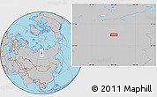 Gray Location Map of the area around 69° 20' 26" N, 101° 13' 29" E