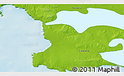 Physical 3D Map of the area around 69° 20' 26" N, 106° 10' 30" W