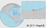 Gray Location Map of the area around 69° 20' 26" N, 134° 13' 29" W