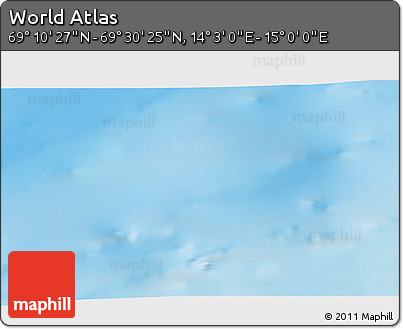Physical 3D Map of the Area around 69° 20' 26" N, 14° 31' 30" E