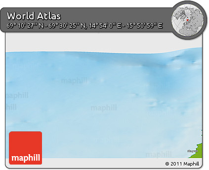 Physical 3D Map of the Area around 69° 20' 26" N, 15° 22' 30" E