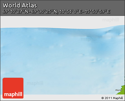 Physical 3D Map of the Area around 69° 20' 26" N, 15° 22' 30" E