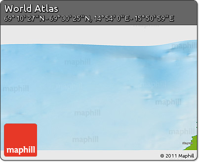 Physical 3D Map of the Area around 69° 20' 26" N, 15° 22' 30" E
