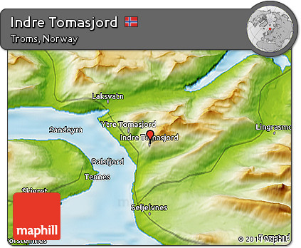 Physical 3D Map of Indre Tomasjord