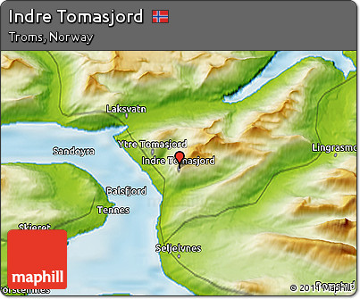 Physical 3D Map of Indre Tomasjord