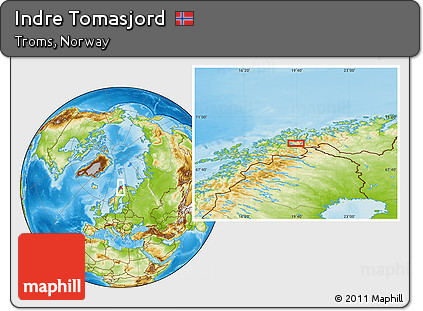 Physical Location Map of Indre Tomasjord