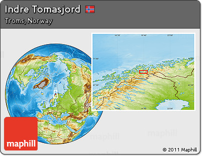 Physical Location Map of Indre Tomasjord