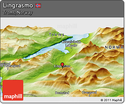 Physical Panoramic Map of Lingrasmo