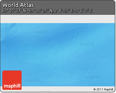 Physical 3D Map of the Area around 69° 20' 26" N, 2° 37' 30" E