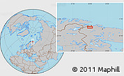 Gray Location Map of the area around 69° 20' 26" N, 30° 40' 29" E