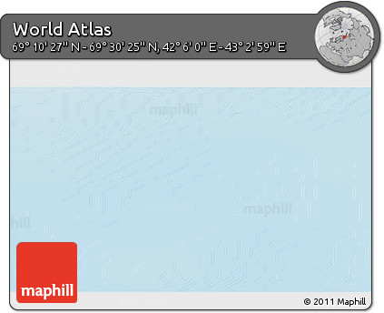 Physical 3D Map of the Area around 69° 20' 26" N, 42° 34' 30" E