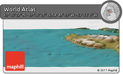 Satellite Panoramic Map of the Area around 69° 20' 26" N, 54° 19' 30" W