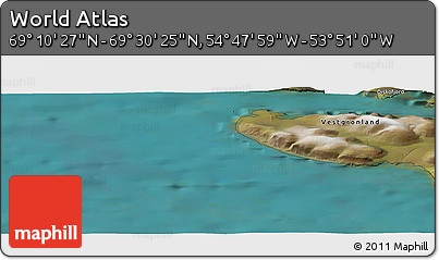 Satellite Panoramic Map of the Area around 69° 20' 26" N, 54° 19' 30" W